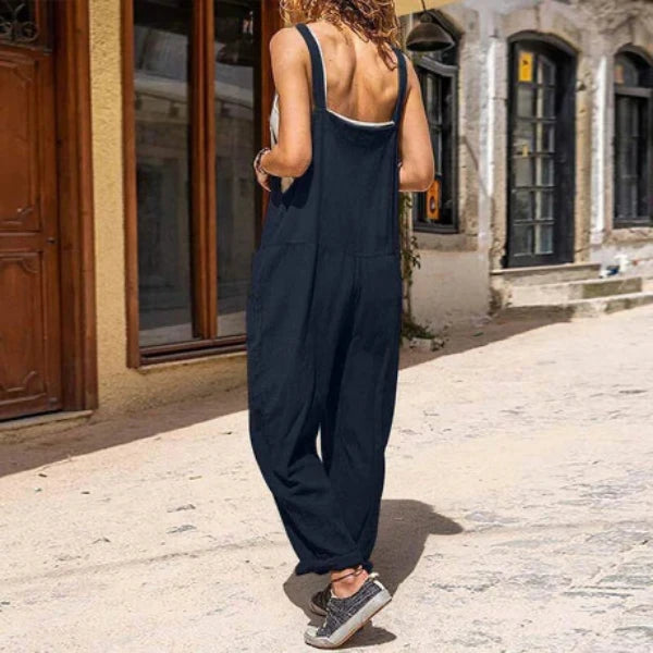 Jocelyn Jumpsuit | Relaxed Fit Pocket Button Jumpsuit