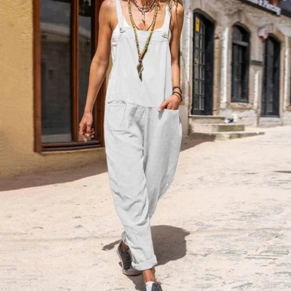 Jocelyn Jumpsuit | Relaxed Fit Pocket Button Jumpsuit