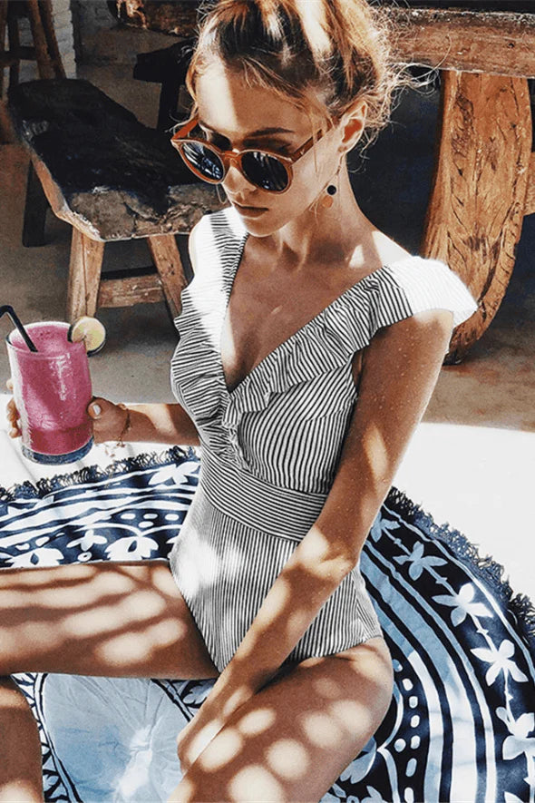 Judith Swimsuit | Striped Summer Chic Swimsuit