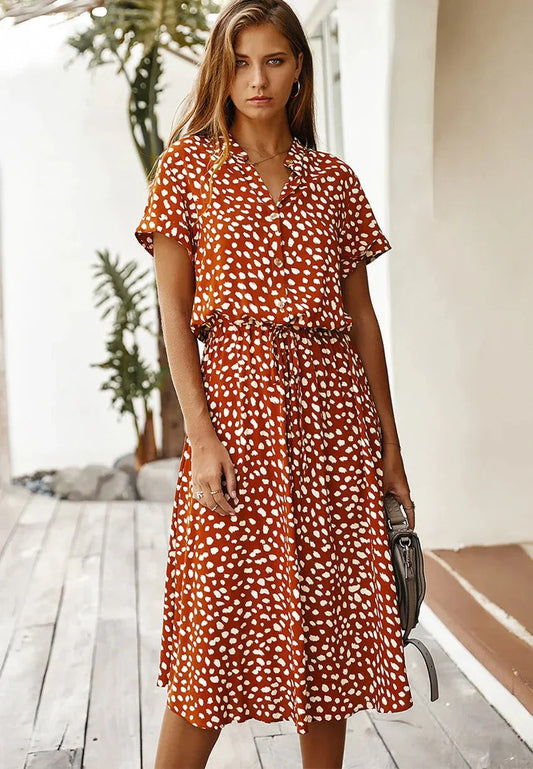 Kayleigh Dress | Casual Polka Dot Shirt Dress