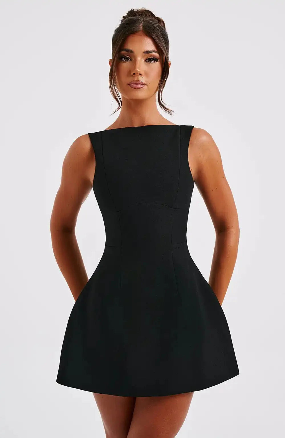 Kiara Dress | A-Line Boat Neck Mini