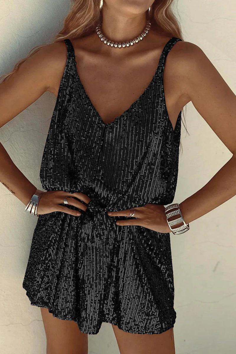 Kristy Dress | Sleeveless Sequins Mini Dress
