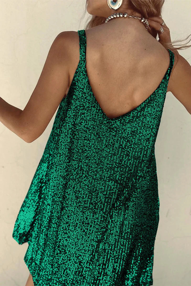 Kristy Dress | Sleeveless Sequins Mini Dress