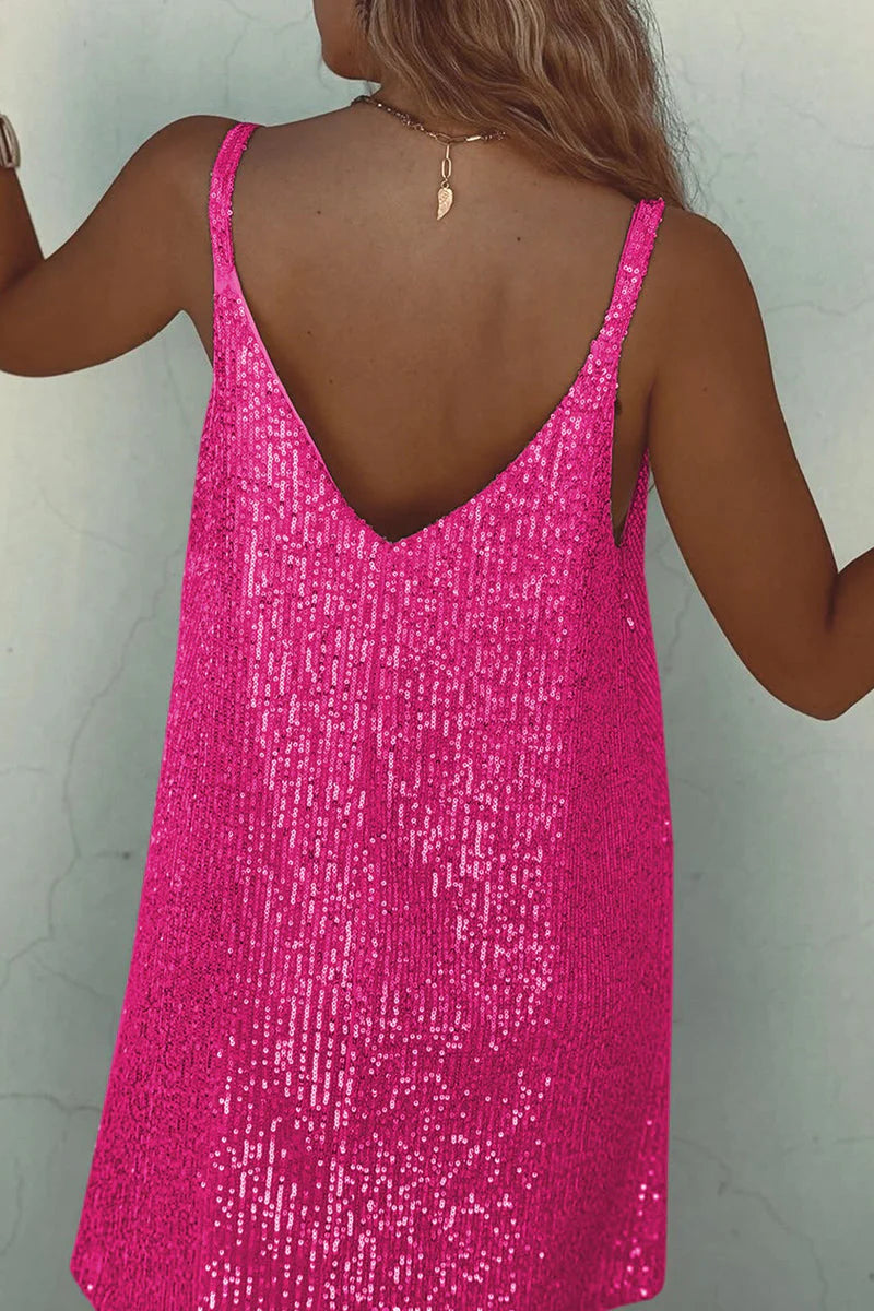 Kristy Dress | Sleeveless Sequins Mini Dress