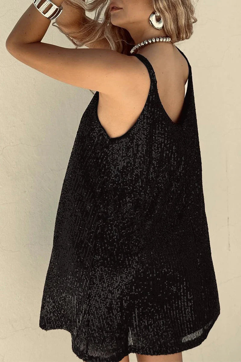 Kristy Dress | Sleeveless Sequins Mini Dress