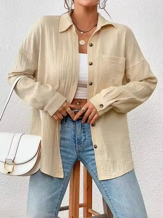 Lacie Blouse | Oversized Cotton Button Down Long Sleeve Blouse