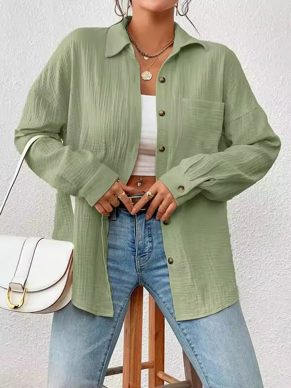Lacie Blouse | Oversized Cotton Button Down Long Sleeve Blouse