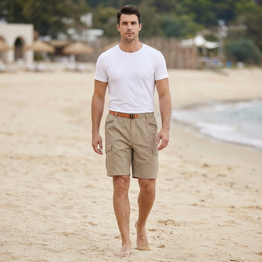 Theodore Loose Fit Shorts | Cargo Pockets Buckle Closure Shorts