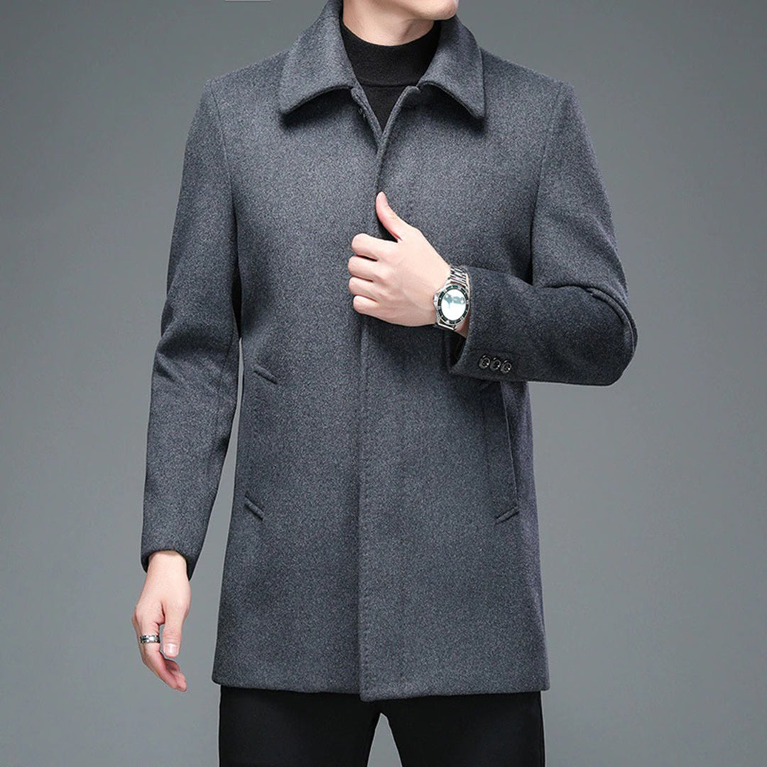 Arthur Mid-Length Coat | Collared Single-Breasted Coat