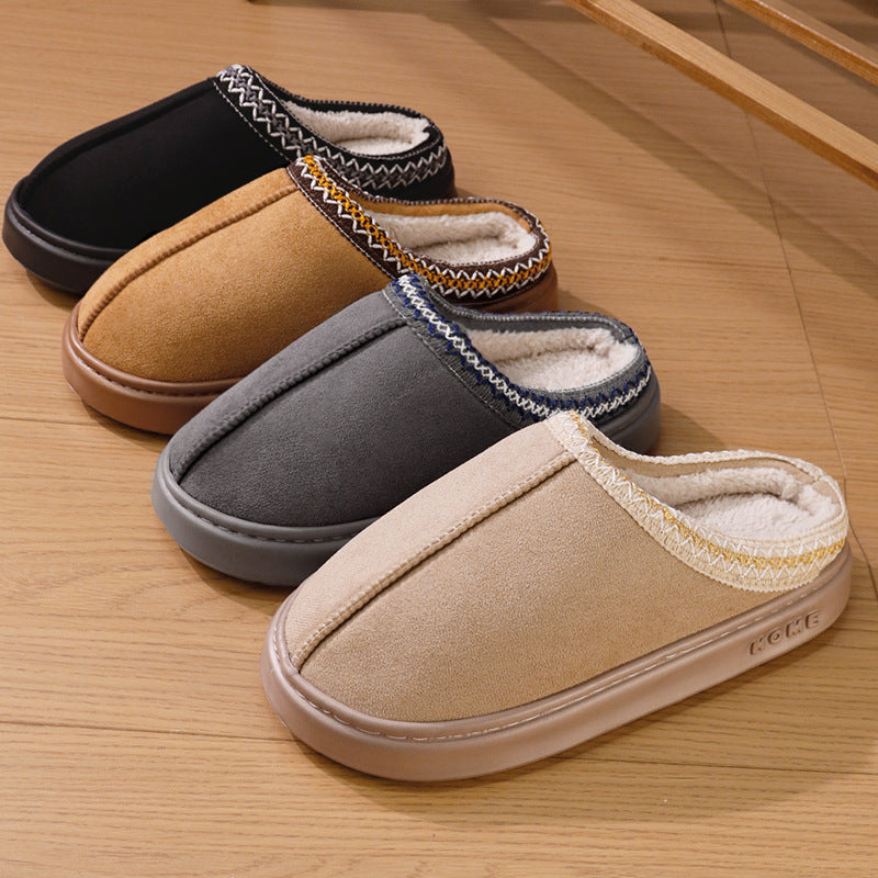 Amelia Slip-On Slippers | Embroidered Trim Cushioned Sole Slippers