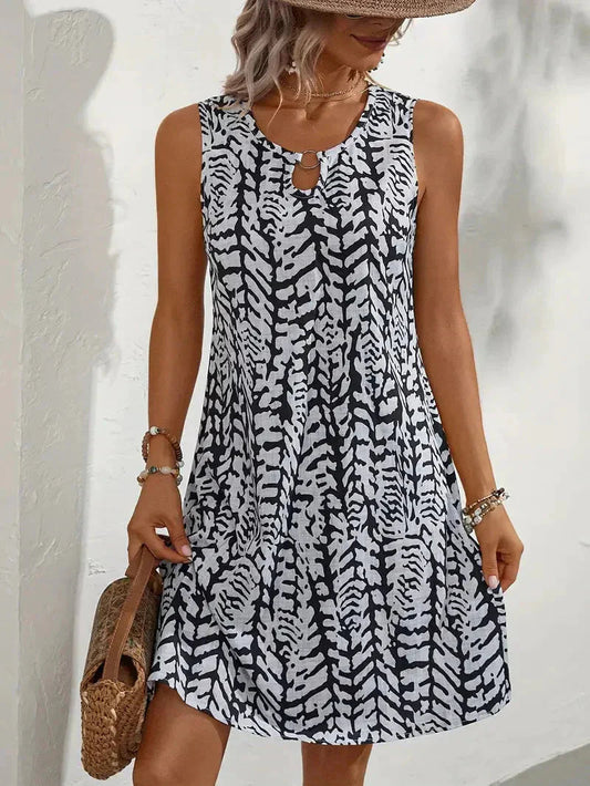 Marcella Dress | Printed Sleeveless Summer Mini Dress