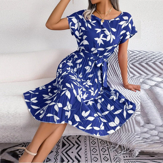 Margot Dress | Women's Blue Printed Midi Dress