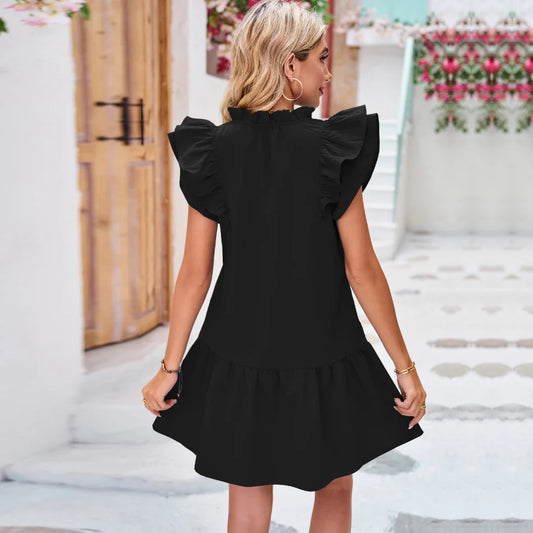 Marigold Dress | Women's Black Playful Mini Dress