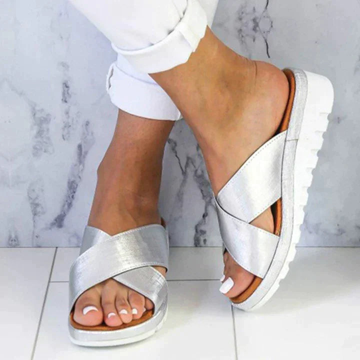 Matilde Sandals | Woven Crisscross Straps Platform Sole Sandals