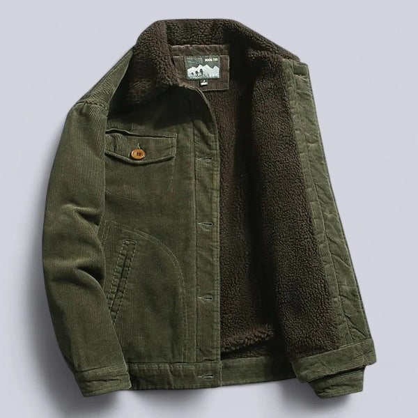 Men’s Corduroy Jacket – Relaxed Fit – Fleece Lined – Button Front – Casual Layering
