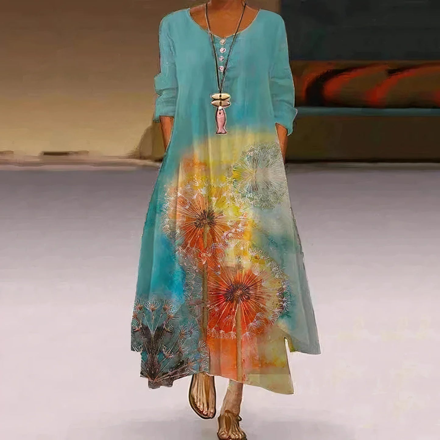 Milliana Dress | Women's Breathable Long Sleeve Maxi Dress