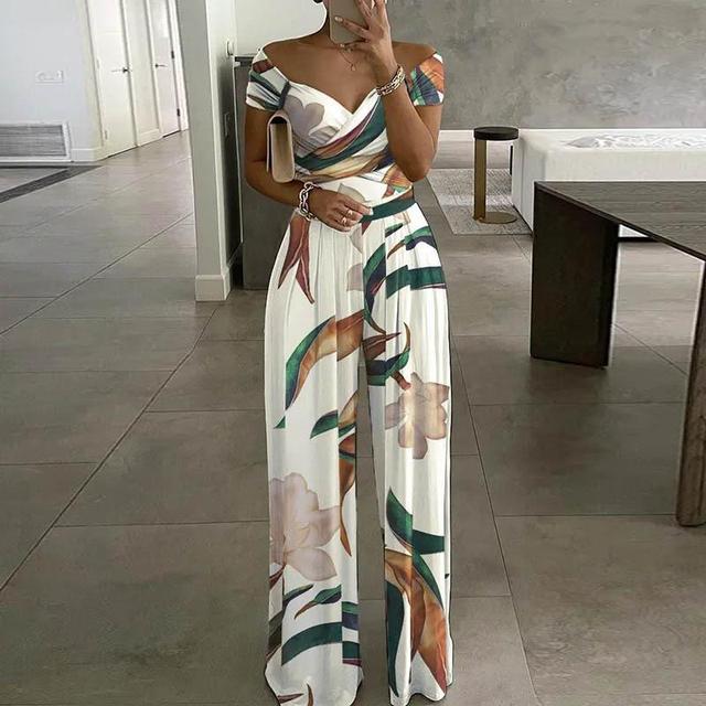 Nadya Jumpsuit | Off-Shoulder Wrap Bust Wide-Leg Fit Jumpsuit