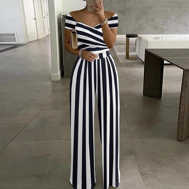 Nadya Jumpsuit | Off-Shoulder Wrap Bust Wide-Leg Fit Jumpsuit