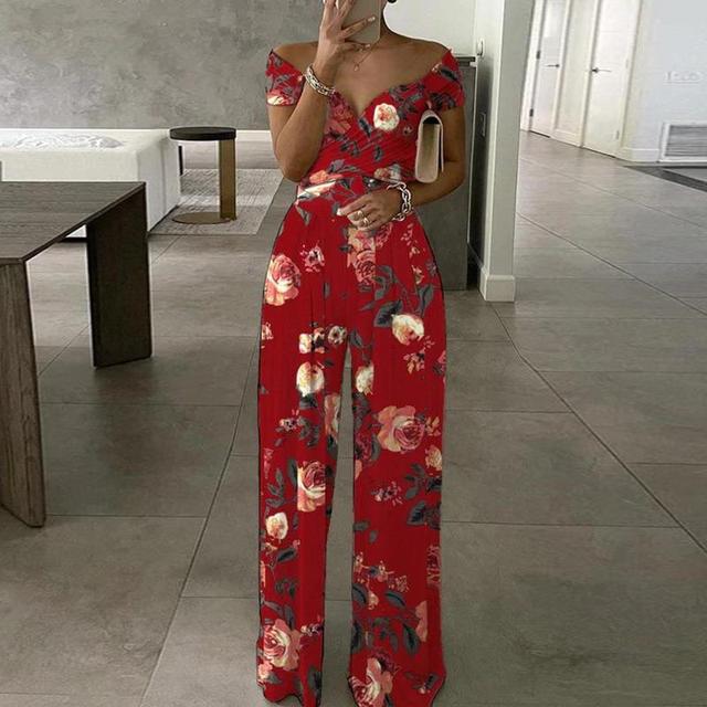 Nadya Jumpsuit | Off-Shoulder Wrap Bust Wide-Leg Fit Jumpsuit