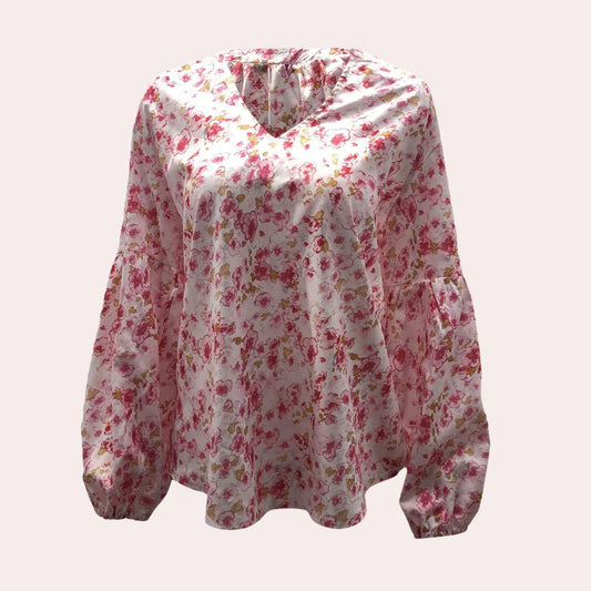 Naeva Blouse | Long Sleeve Loose Fit Floral Blouse