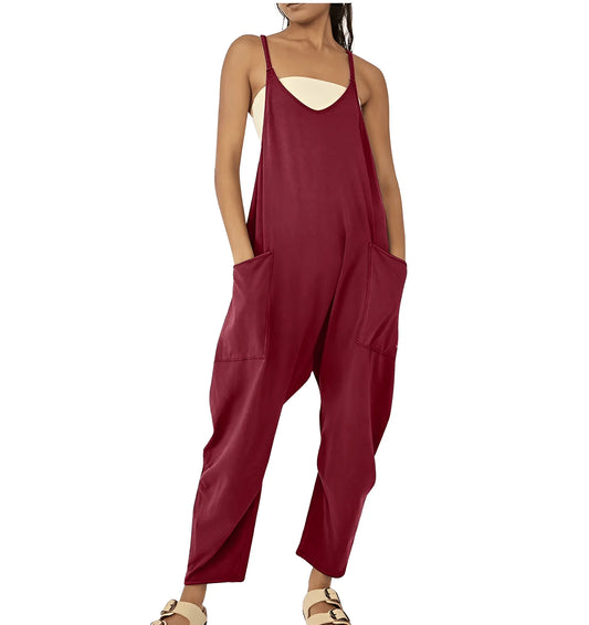 Nathalie Jumpsuit | Sleeveless Casual Jumpsuit with Pockets