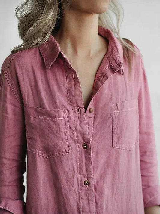 Nelly Long Sleeve Button Down Straight Leg Jumpsuit