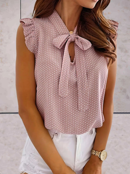 Nerine Top | Sleeveless Polka Dot Summer Top