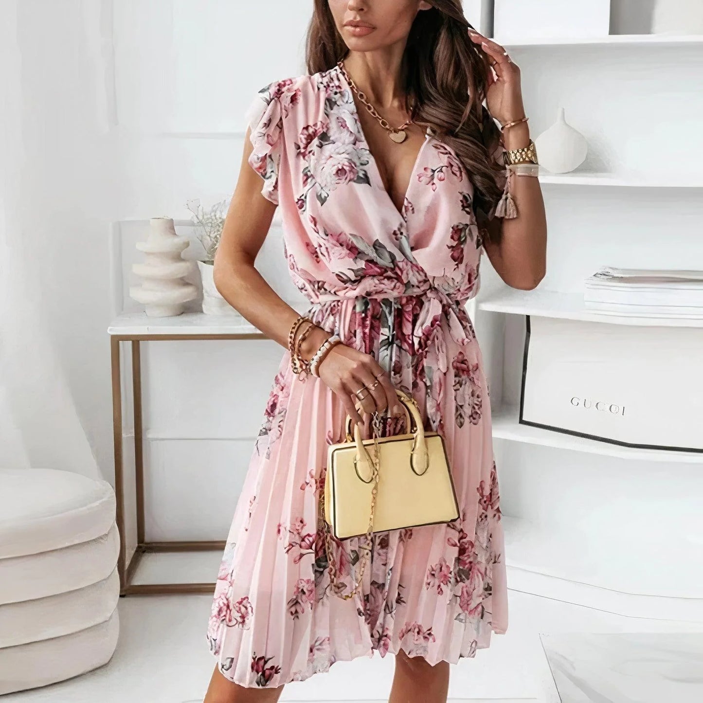 Nina Dress | Floral Wrap Midi Dress