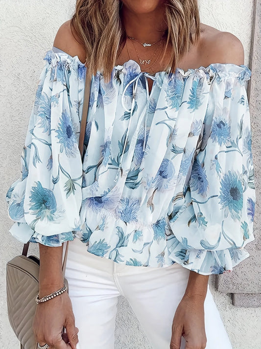 Niveah Blouse | Women's Off-Shoulder Floral Blouse