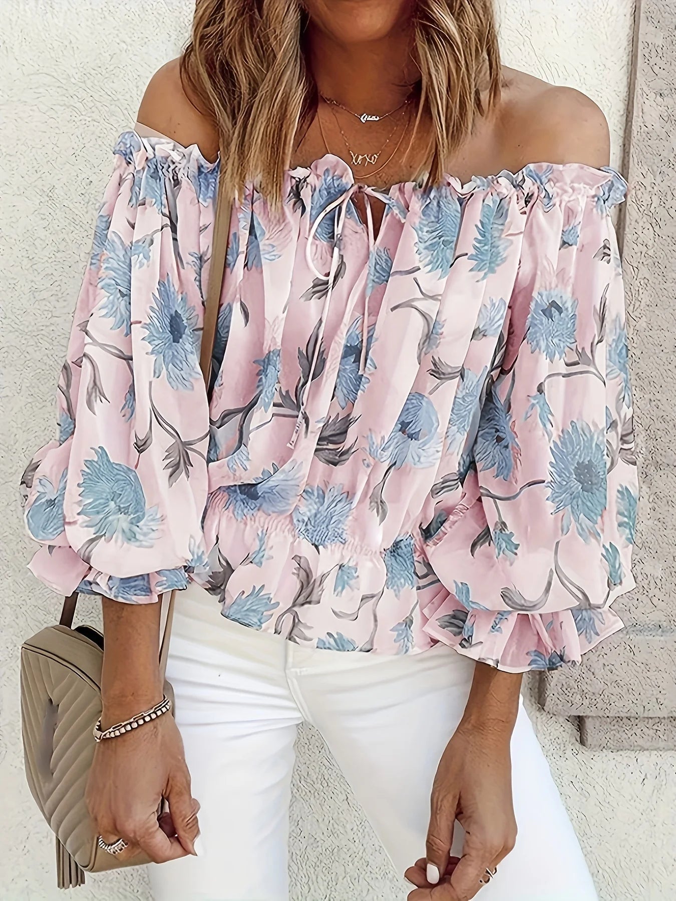 Niveah Blouse | Women's Off-Shoulder Floral Blouse