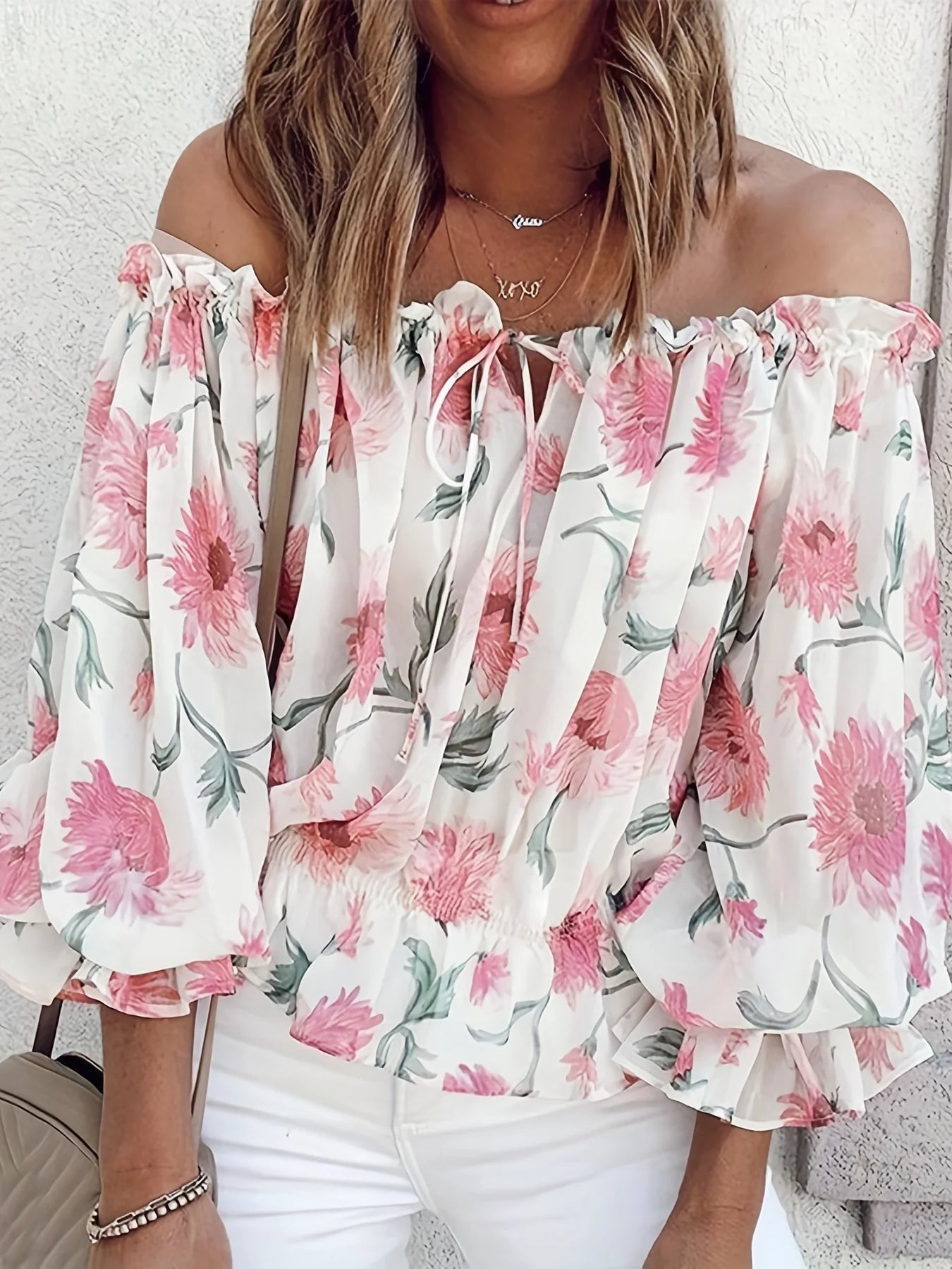 Niveah Blouse | Women's Off-Shoulder Floral Blouse