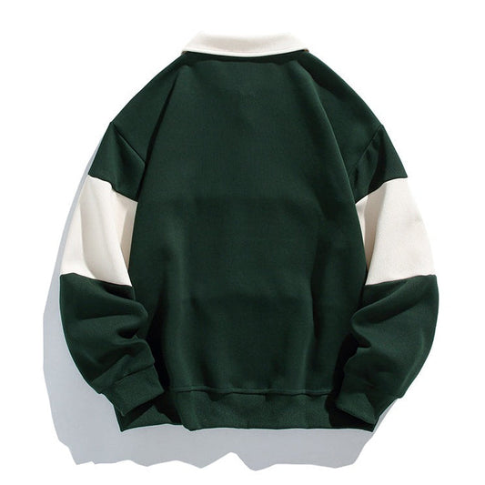 Oliver Oversized Polo Sweatshirt | Striped Collared Long Sleeve Sweatshirt