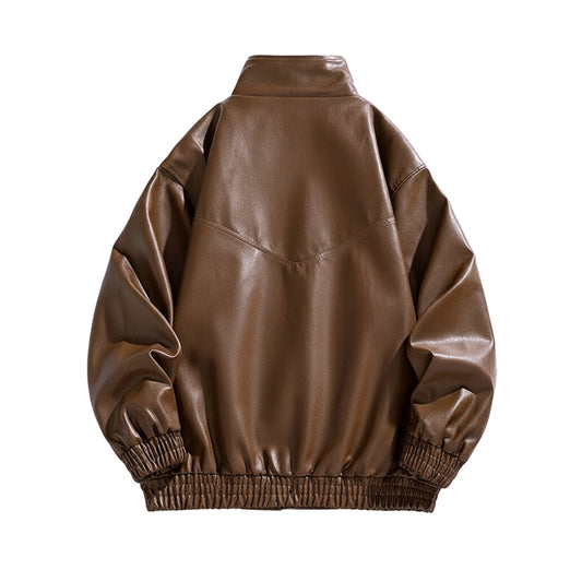 Freddie Oversized Bomber Jacket | Stand Collar Hip-Length Bomber Jacket