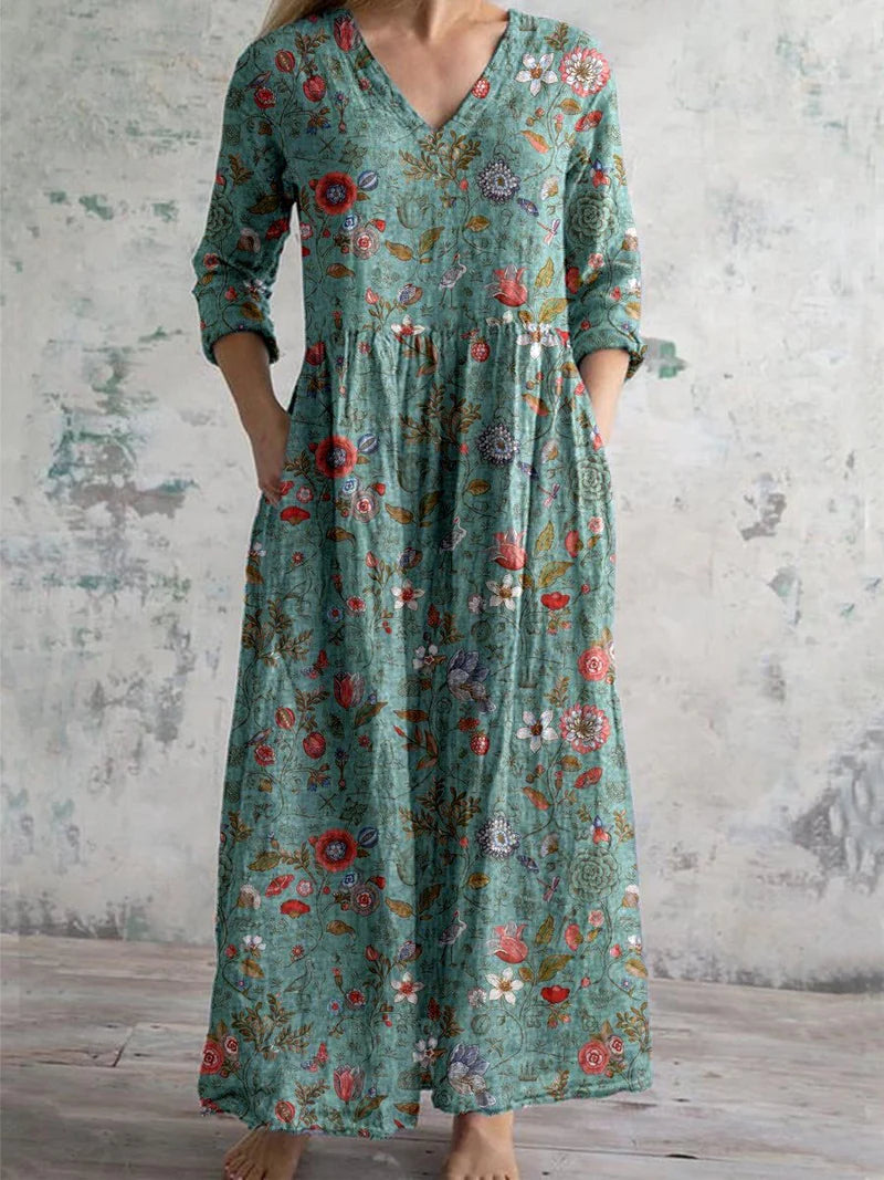 Oaklynn Dress | Long Sleeve Floral Maxi Dress with Pockets