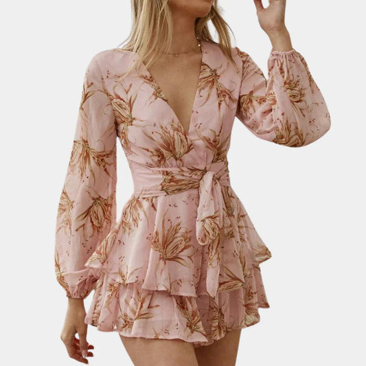 Oxana Dress | Elegant Floral Summer Mini Dress