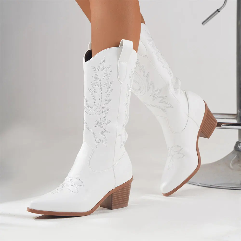 Parveen Western Boots | Vintage Block Heeled Design