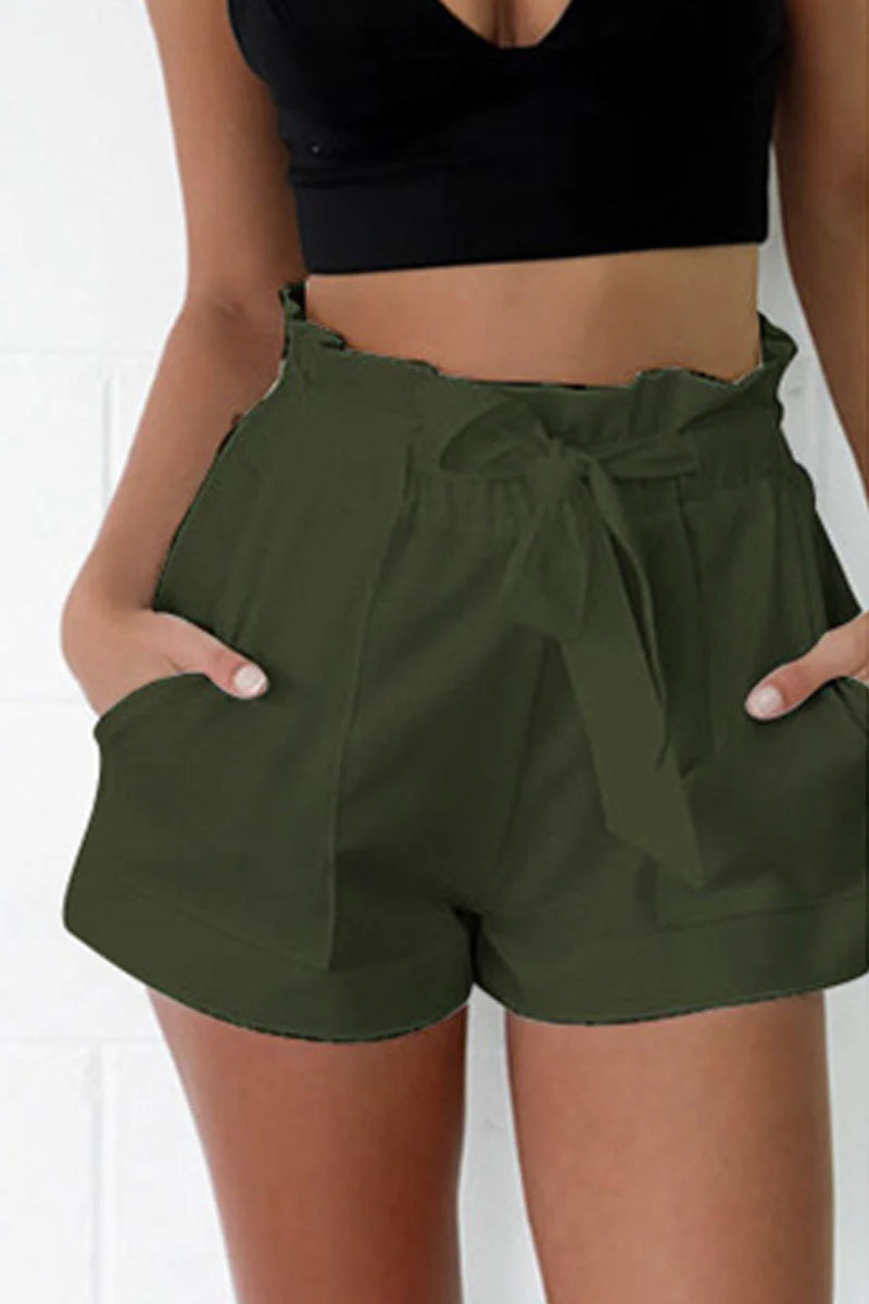 Patsy Shorts | Casual Plain Shorts with Belt