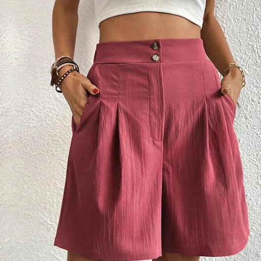 Pearl Shorts | High-Waisted Pleated Shorts