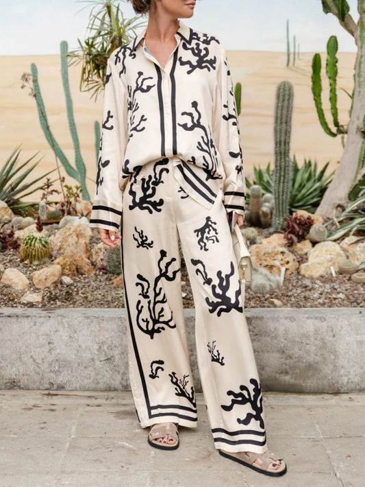 Pema Blouse & Trousers Set | Abstract Print, Relaxed Fit