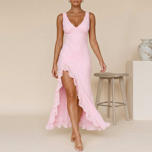 Valencia Split Maxi Dress | Elegant V-Neck Summer Evening Dress