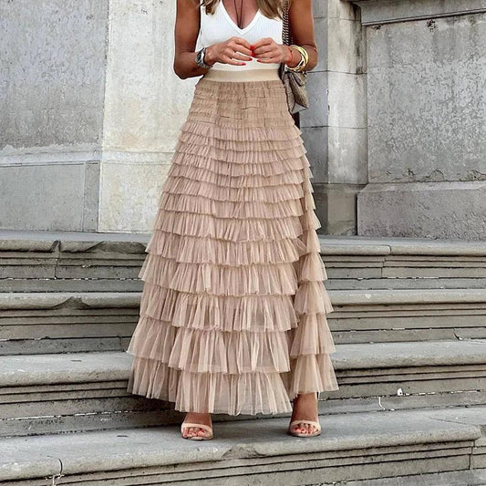 Pixie Skirt | Elegant Pleated Mesh Midi Skirt