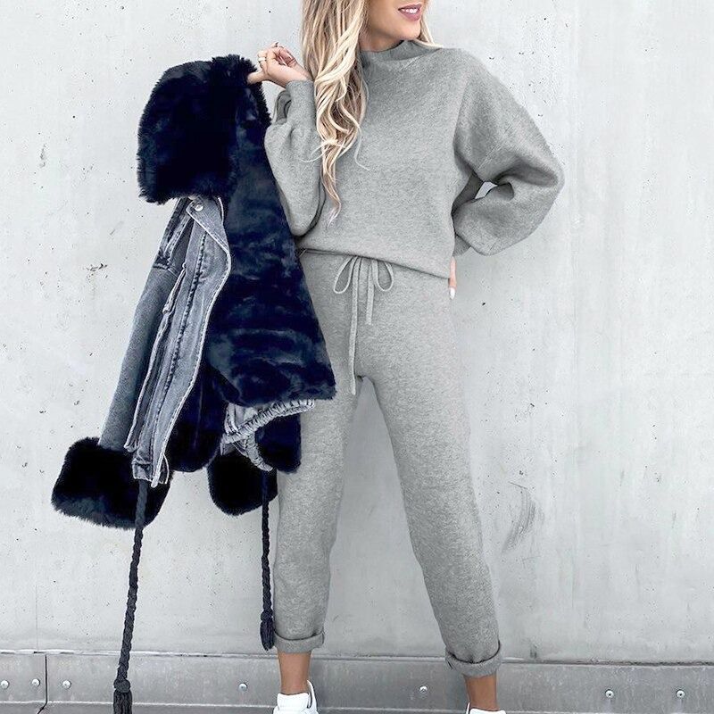 Qaria Loungewear Set | Women's Autumn Relaxed Knit Tracksuit