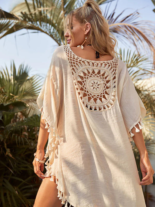 Qarina Cover Up | Delicate Floral Design Beach Dress