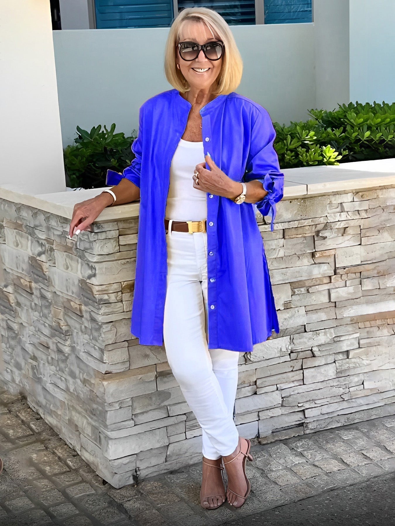 Qavina Shirt | Women's Spring Longline Button-Down Shirt