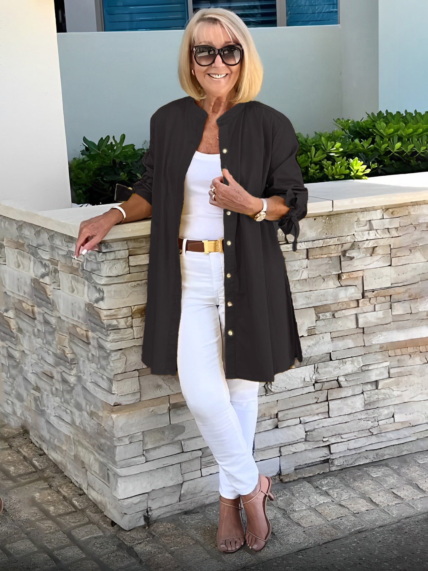 Qavina Shirt | Women's Spring Longline Button-Down Shirt