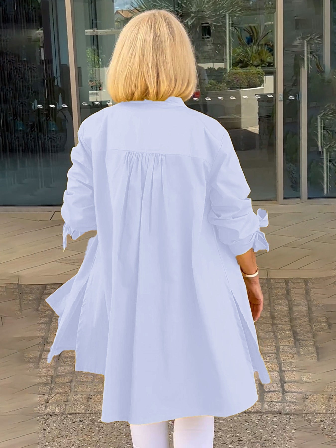 Qavina Shirt | Women's Spring Longline Button-Down Shirt