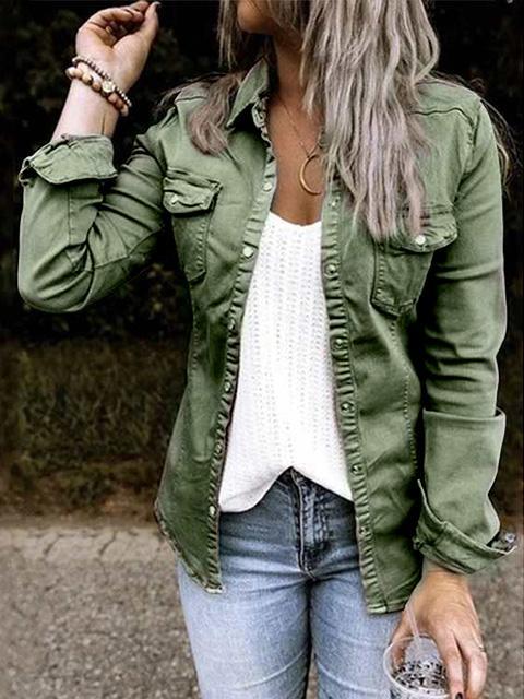Qavira Jacket | Women's Autumn Button-Up Denim Shirt