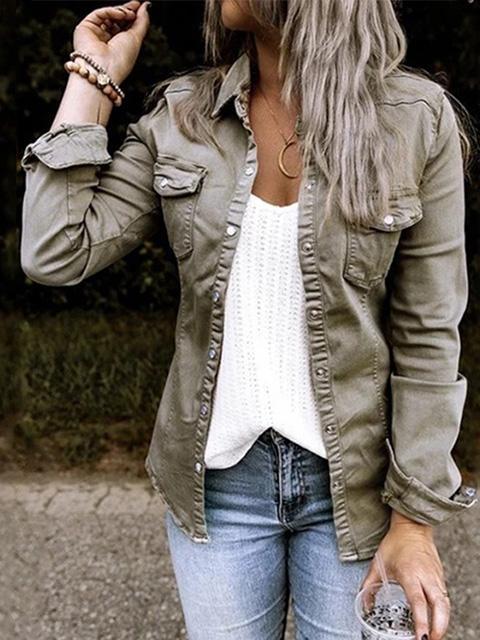 Qavira Jacket | Women's Autumn Button-Up Denim Shirt