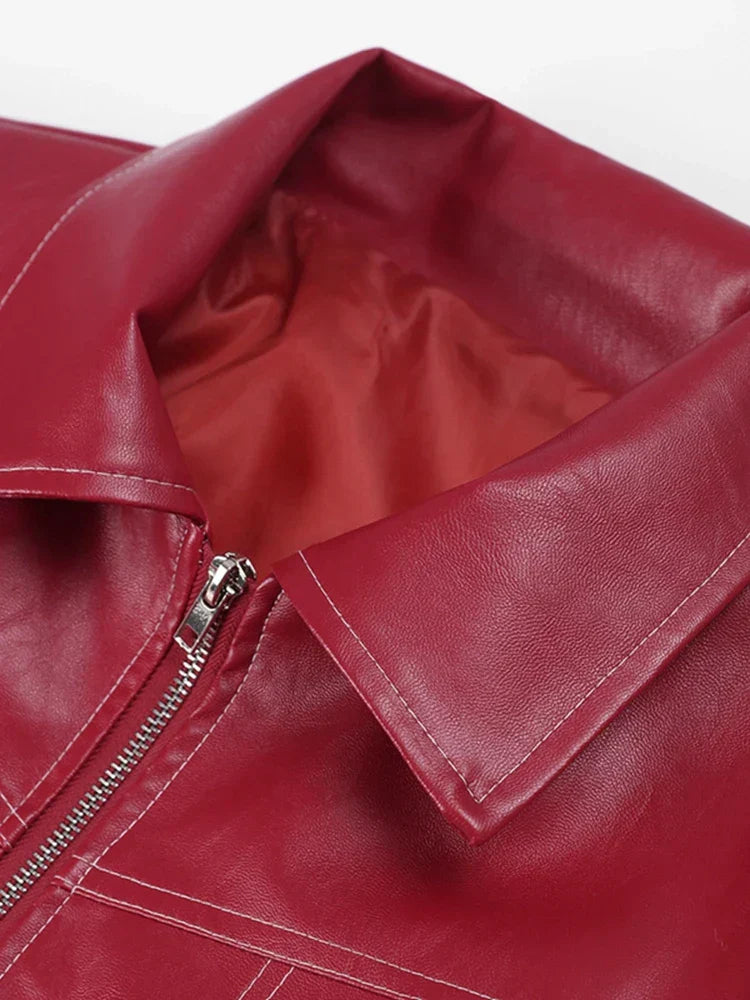 Qelina Jacket | Women's Autumn Zip Up Leather Jacket
