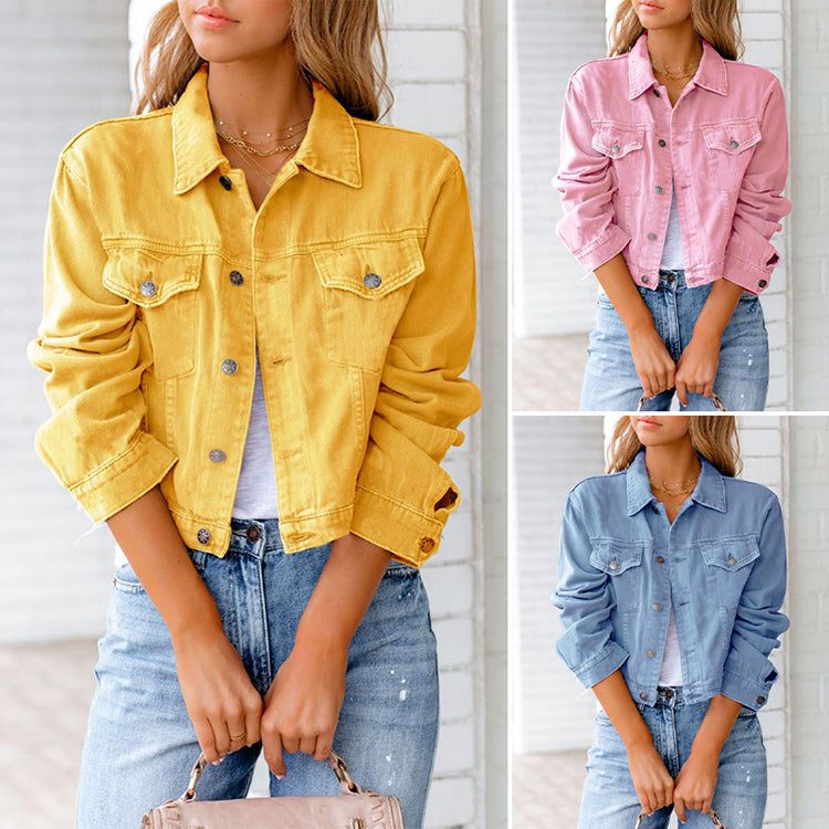 Qissel Jacket | Women's Spring Cropped Denim Jacket